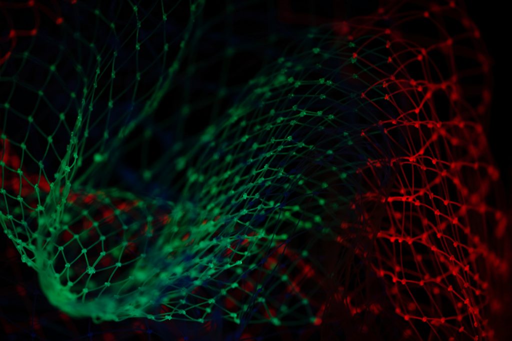 red and green digital net