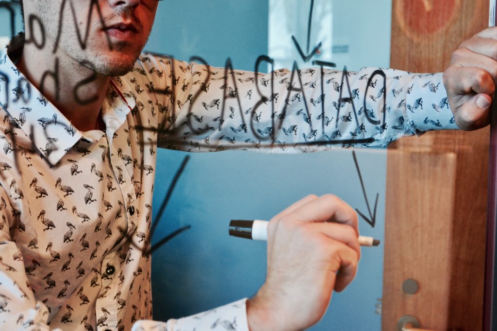 see through marker drawing board with black ink diagram