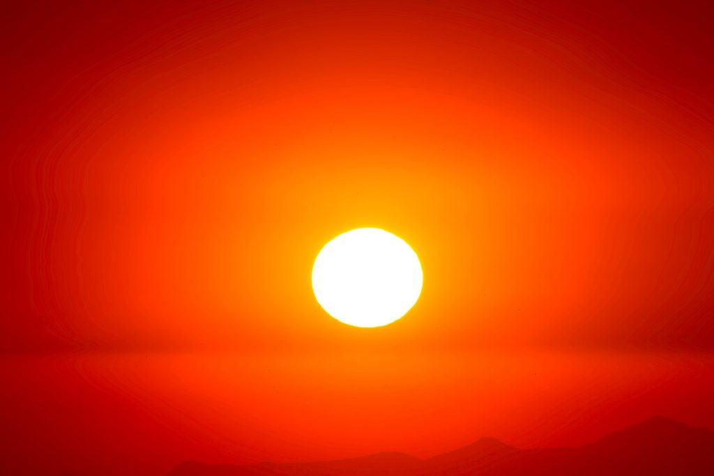 setting sun