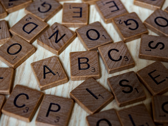 wooden tiles saying "abc"