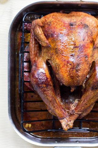 roast chicken in pan