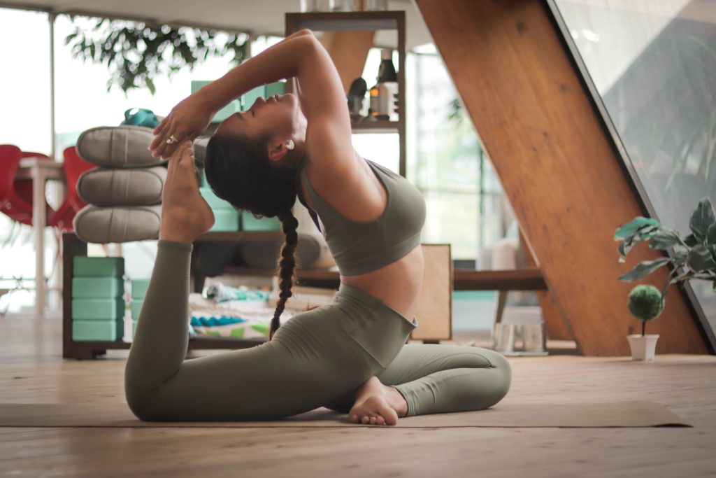 woman doing yoga pose